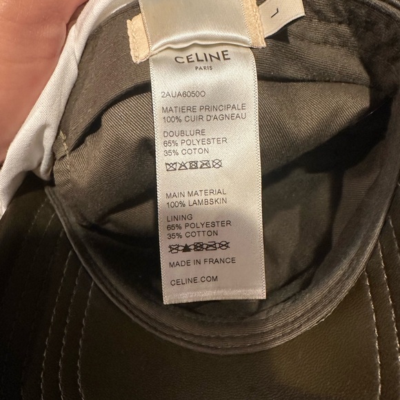 CELINE LEATHER BASEBALL HAT KHAKI GREEN SIZE LARGE - Picture 6 of 6